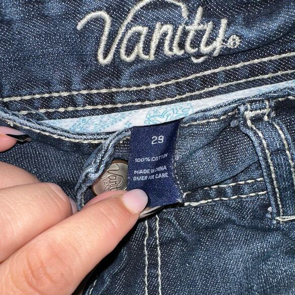 Y2k low rise dark wash vanity shorts - Picture 3 of 4